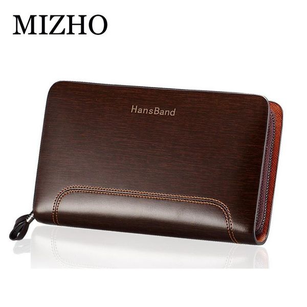 

wallets men genuine leather wallet large capacity double zipper purse casual long business male clutch bag, Red;black