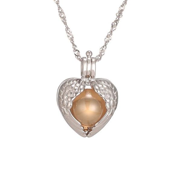 

chains one taste s925 silver heart shaped cage locket pendant necklace for women lucky setting diy jewelry korean style