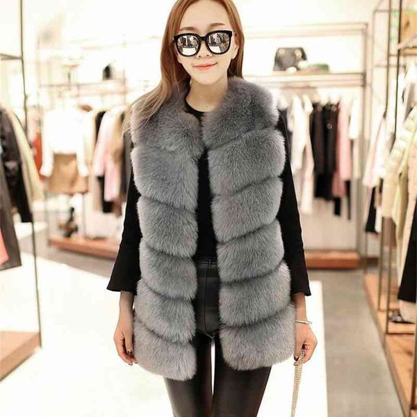 

listed imitation fur new fashion vest women's splicing fox hair, Black