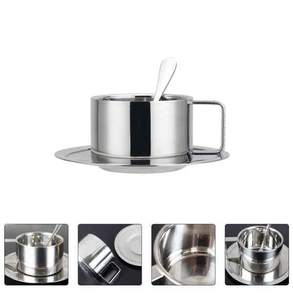 

water bottles 1 set stainless steel cups portable insulation coffee double layer