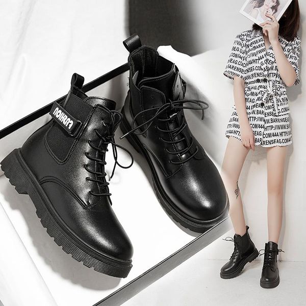 

boots whnb style all-match short women's spring and autumn single knight black casual shoes