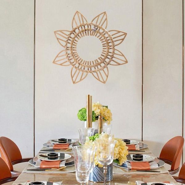 

rattan frame hanging wall mirror po frames wood art deco han w0yc mirrors