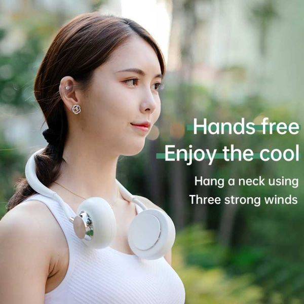 

electric fans sports hanging neck leafless fan portable lazy usb charging desksmall