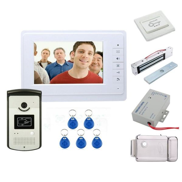 

electronic locks home 7" lcd monitor speakerphone intercom color video door phone doorbell access control system ir doorphone phones