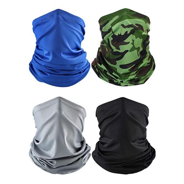 

cycling caps & masks bandana neck gaiter tube headwear motorcycle face scarf hiking fishing men women headband, Black