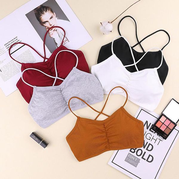 

summer girls wireless bra underwear women's stretchy wrap tube bandeau cropped tanks for bustiers & corsets, Black;white