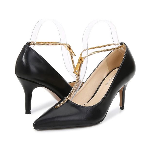 

shoes woman 2021 autumn ladies high heels valentine female pointed toe pumps for womens shoe zapatos chaussure femme dress, Black