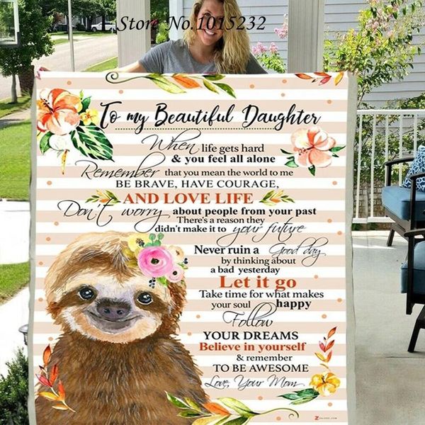 

blankets letter blanket to my daughter 3d printed fleece for beds thick quilt fashion throw from love mom gift w05