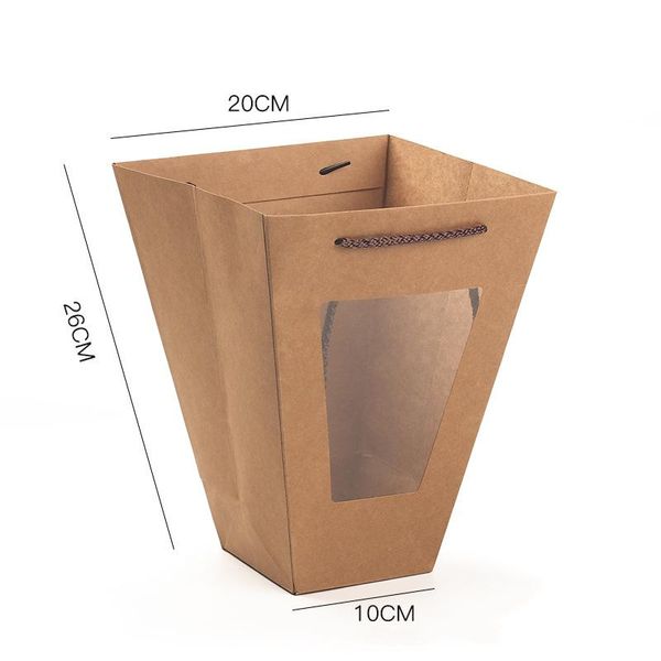 

gift wrap 10pcs/lot transparent window bag rectangular small bouquet packaging wedding birthday valentines day flower