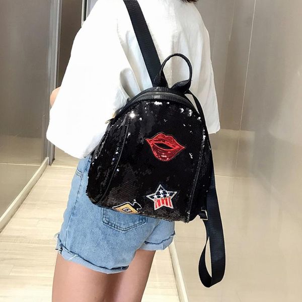 

backpack women baby girls stars sequins plush mini school bags small travel handbag shoulder bag rucksack bookbag