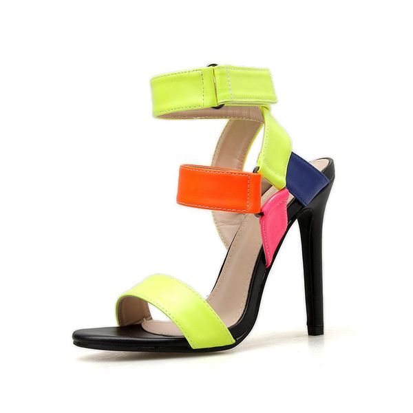 

super high women sandles mixed colors gladiator shoes thin heels ladies open-toe fashion dress party shoe sandals, Black