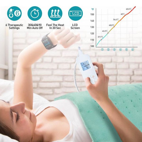 

carpets electric heating fleece pad for abdomen waist back pain relief winter warmer 110-120v 100w 50*60cm us plug 6 settings