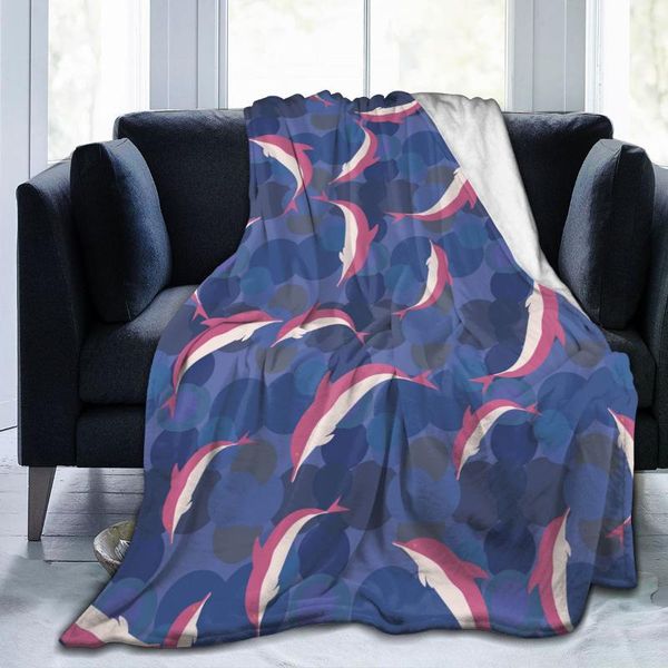 

blankets flannel blanket dolphins under water ultra-soft micro fleece for bathrobe sofa bed travel home winter spring fall