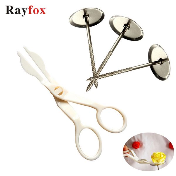 

baking piping stand tools diy needle stick ice cakes decorate tools flower nails stainless steel plastic scissor