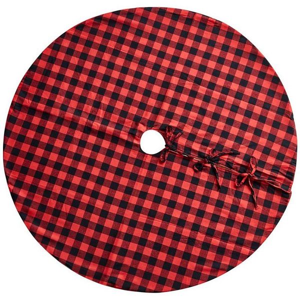 

christmas decorations 48-inch tree skirt red and black plaid for indoor outdoor, pa
