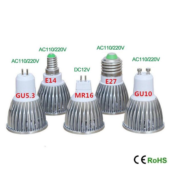 

bulbs gu10 led e27 lamp e14 gu5.3 9w 12w 15w spotlight bulb lampara 85-265v bombillas dc12v mr16 lampada spot light