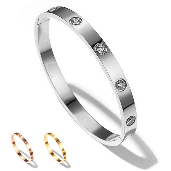 

bangle 2021 luxury female bijoux shining crystal bangles for women men lover bracelets & fashion jewelry, Black