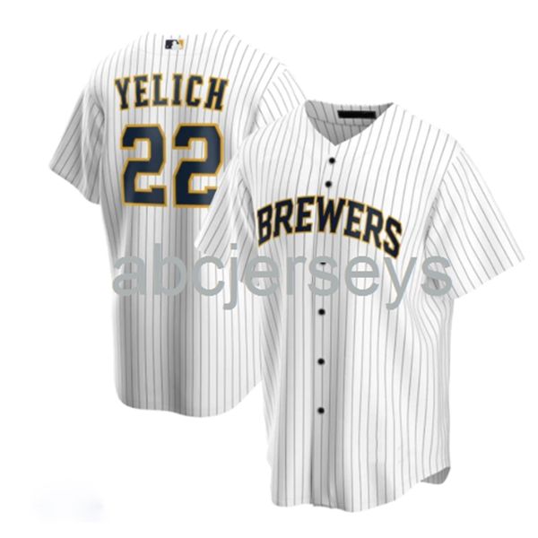 

stitched custom christian yelich #22 stripe baseball jersey xs-6xl, Black