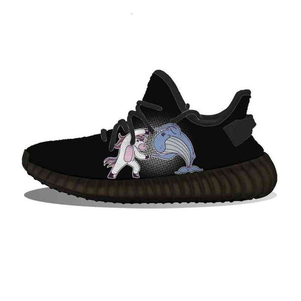 

ku diy custom unicorn whale running shoes mesh printed mens womens trainers outdoor sports sneakers, Black;white