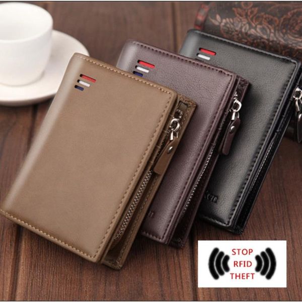 

wallets 2021 vintage men leather luxury wallet short slim male purses money clip dollar cow mens card purse, Red;black