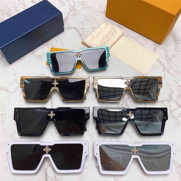 

2022 factory wholesale plate sunglasses trendy women's net red same fashion street spersonalized box men's z1547, White;black