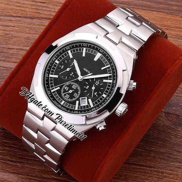 

overseas 5500v a21j automatic mens watch 42mm black dial white stick markers date stainless steel bracelet sports watches 8 styles puretime0, Slivery;brown
