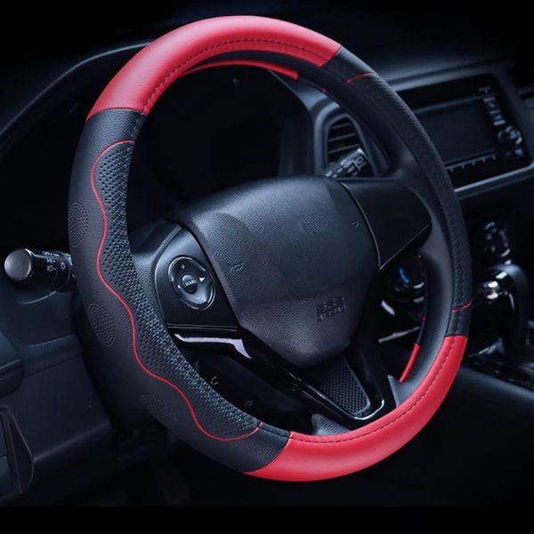 

steering wheel covers universal car cover skidproof auto 38cm anti-slip embossing leather interior accessories
