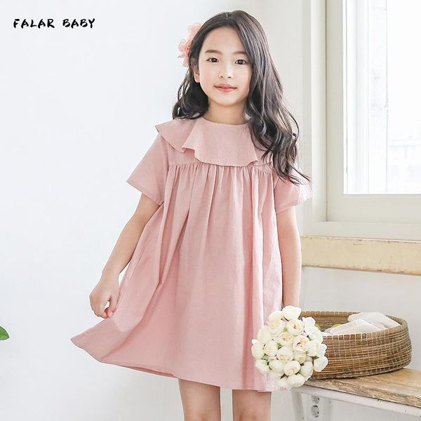 

summer doll collar girls dress sweet cute kids pink princess party frocks for teen 6 8 10 12 14 years old girl's dresses, Red;yellow