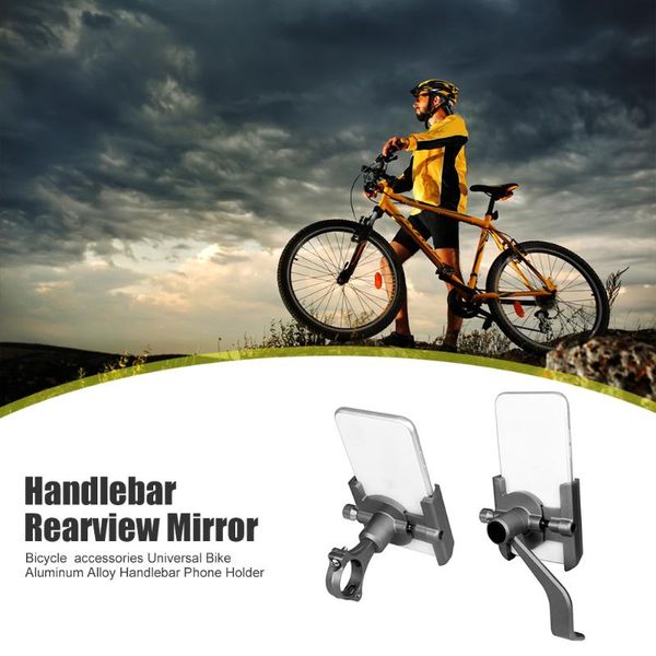 

aluminum bicycle phone holder rearview mirror mount biking rotatable bike handlebar portableÂ dustproof cycling parts cell mounts & holders