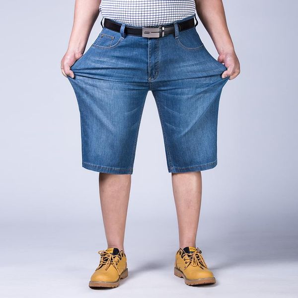 

men's jeans 30-52 plus size 2021 summer men baggy short pants male casual street denim fashion mens knee lenght trousers, Blue