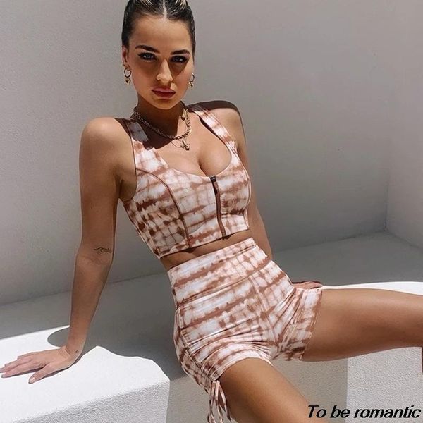 

women's shorts summer casual two-piece suit stitching printing zip sleeveless vest pleated, White;black