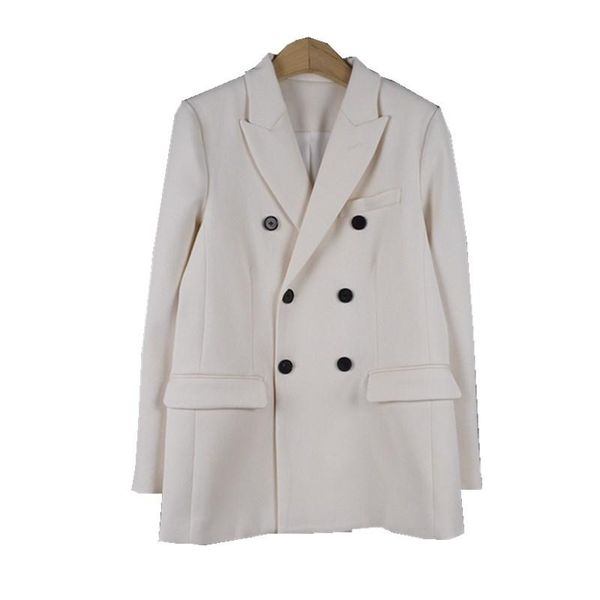 

women's suits & blazers women blazer spring autumn long sleeve notched solid loose elegant high street chic stunning fashion lady offic, White;black