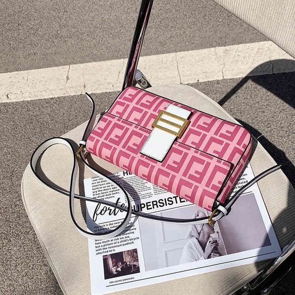 

louis vutton bagfashion color contrast women's 2021 new fashion net red letter messenger popular one shoulder armpit small square bag i