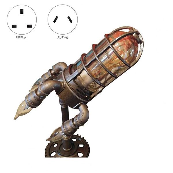 

table lamps rocket ship lamp steampunk industrial desk night bedside light vintage for bedroom decor