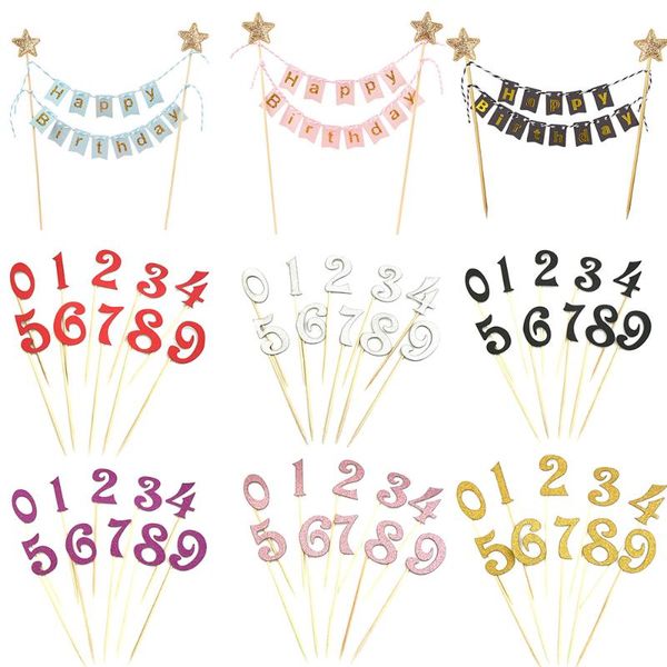 

other event & party supplies 0-9 number happy birtay cake er cupcake ers flag banner wedding decoration baby shower boy girl
