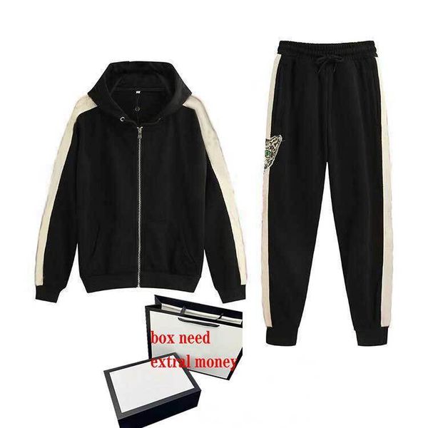 

men's tracksuits suit classical ziper cardigan hoodie high street element pants casual women suits 3-style available size s-2xl, Gray