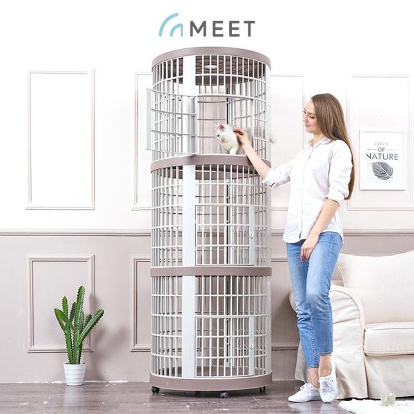 

cat beds & furniture large multilayer house japanese home cage indoor pet dogs kennel space circular litter box shelves