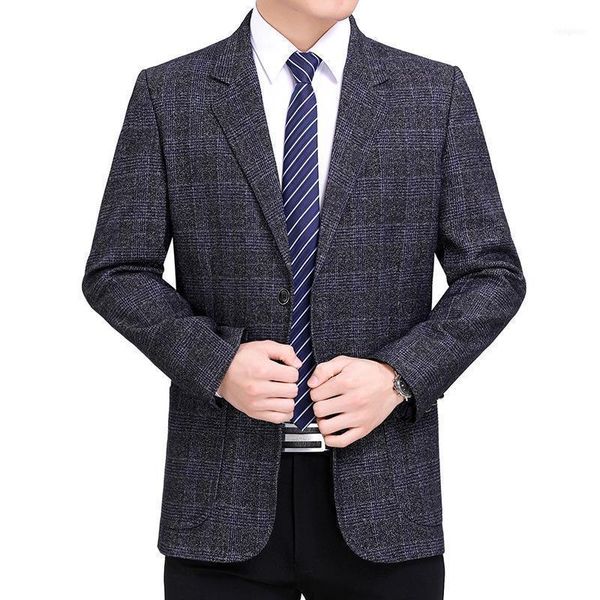 

men blazer masculino business male long sleeve plaid blazers loose casual americana hombre comfortable simple suits jacket coat1, White;black