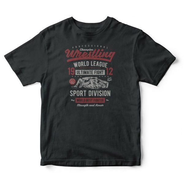 

wrestling world league - black men's t-shirt mma ffc fighting, White;black