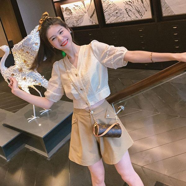 

women 2021 summer 2 pieces shorts sets female short sleeve and two piece set ladies clothing suit r146 women's tracksuits, Gray