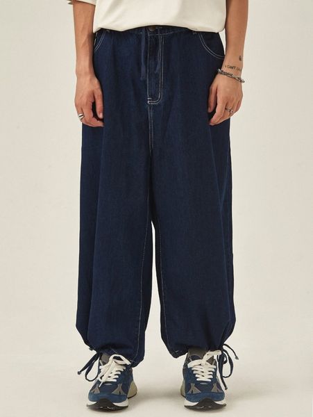 

extended sizes men medium washed jogger jeans w98k#, Blue