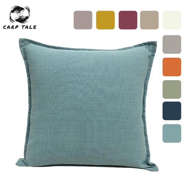 

cushion/decorative pillow solid color cushion cover for home el office car pillowcase 45x45cm throw pillows covers polyester fiber linen cas
