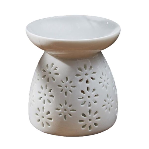 

fragrance lamps 1pc hollow lamp white porcelain oil furnace aroma burner candle holder