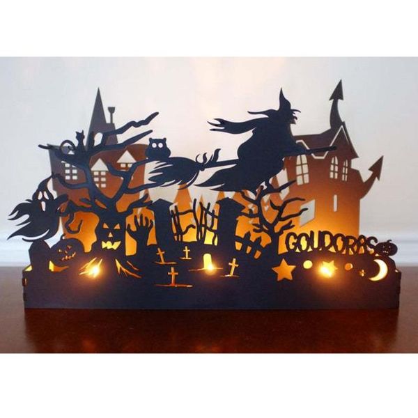

candle holders halloween decorative candlestick iron metal witch horror castle box creative for home