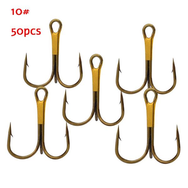 

fishing hooks 50pcs stainless steel black sharp high carbon treble hook tools