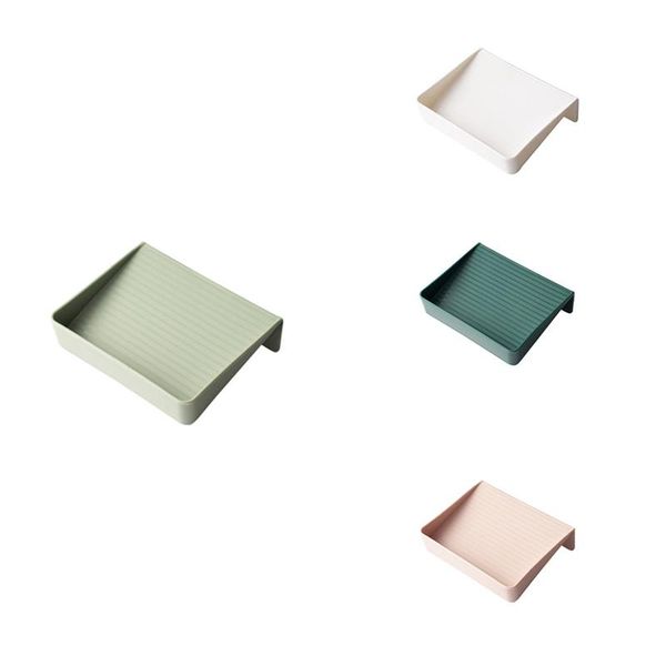 

soap dishes wall mounted dish simple box with drain holes bathroom storage rack sponge holder container kitchen