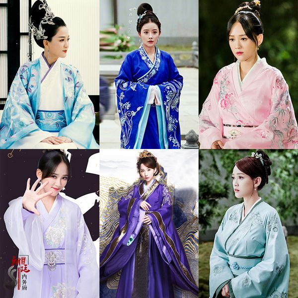 

movie tv same item hanfu ethnic clothing ancient china costume queen elegent dress the forbidden city imperial outfit royal concubine clothi, Red