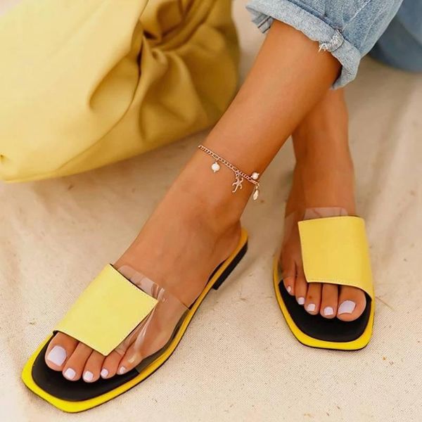 

slippers 2021 women's summer females patchwork open-toe flat casual sandals ladies color matching outdoor beach, Black