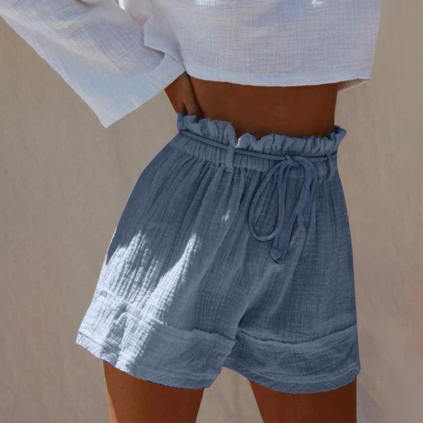

women's shorts summer shirring drawstring streetwear comfortable breathable bottoms workout fashion ropa de mujer 2021, White;black