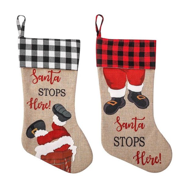 

christmas decorations stockings, large xmas stockings decorations, santa s here for holiday party home decoration gifts